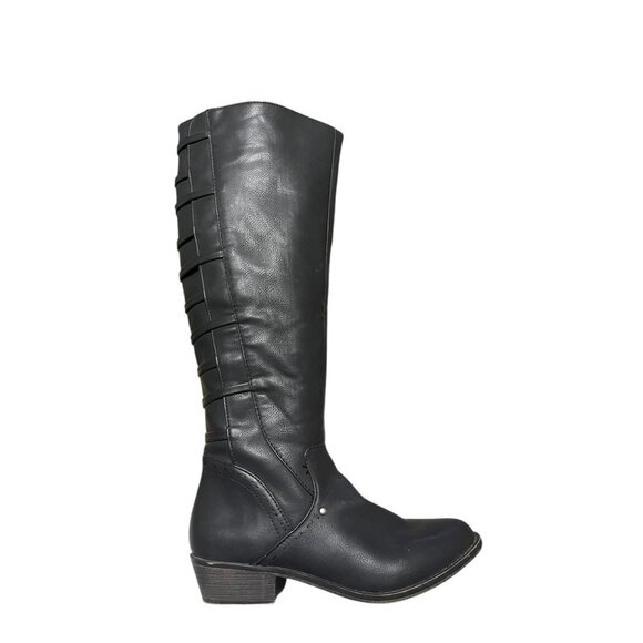 Rampage,Women Black Knee-High Boots With Side Zipper Size 7.5M - Picture 12 of 16